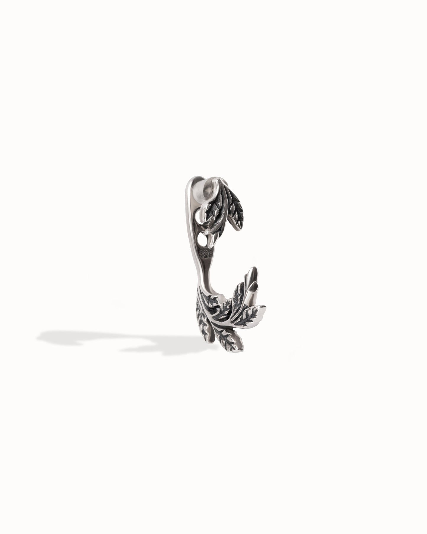 Leaf & Flower Earrings Ear Jacket · Dark Naturalism Ear Cuff Earrings · Flower Dangle Earrings · Lotus Flower Jewelry Gift for Her - JKT005
