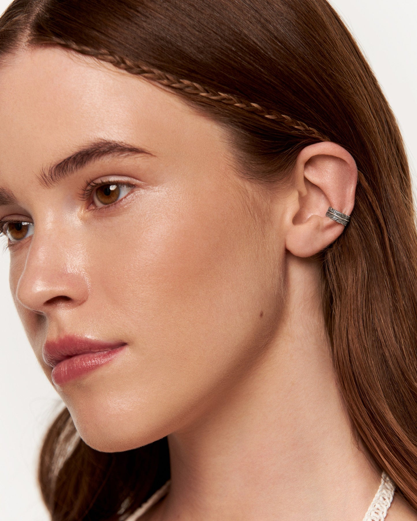 Feather Ear Cuff Earring Sterling Silver Ear Wrap Earrings Boho Jewelry Gift for Her - ECU007