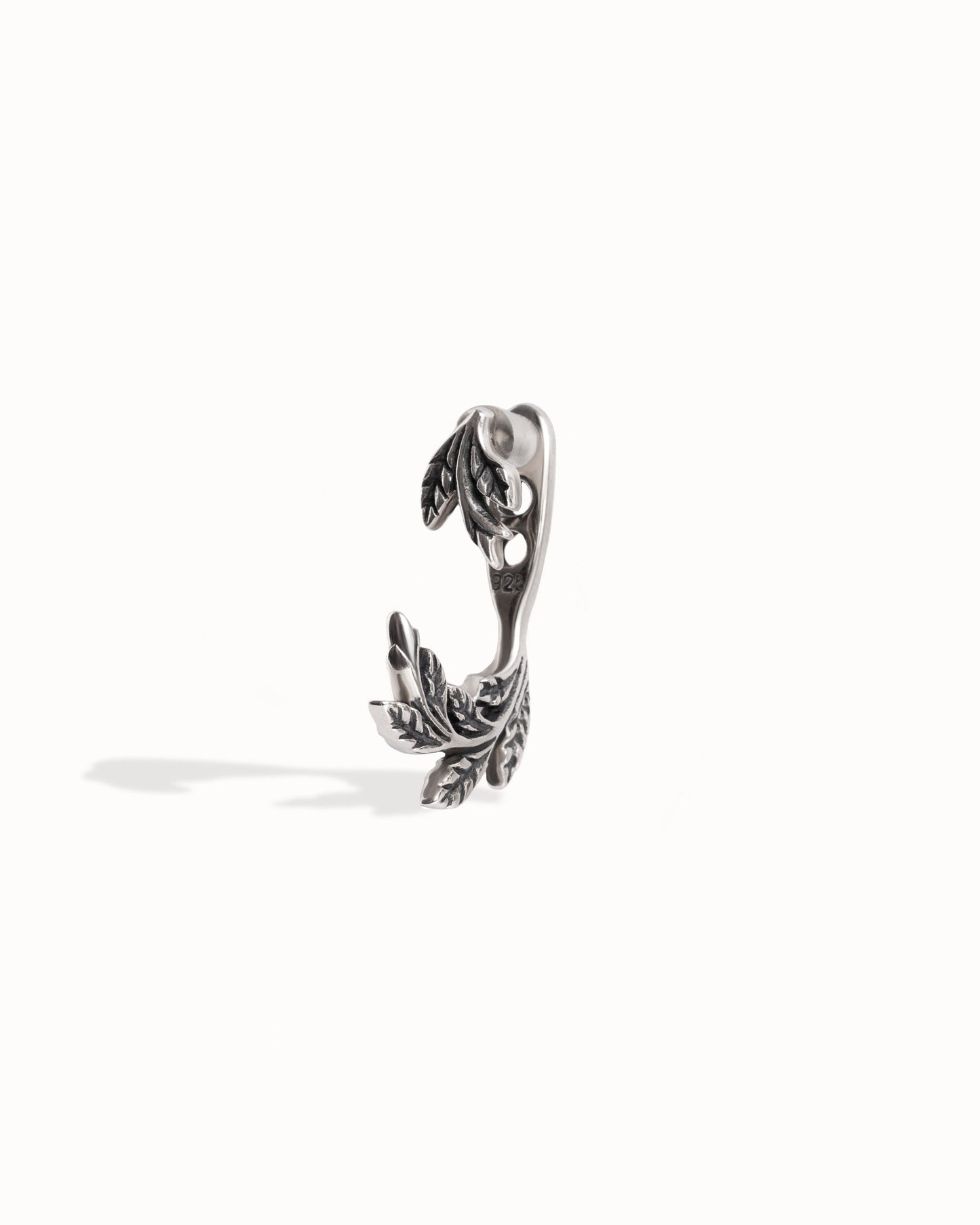 Leaf & Flower Earrings Ear Jacket · Dark Naturalism Ear Cuff Earrings · Flower Dangle Earrings · Lotus Flower Jewelry Gift for Her - JKT005