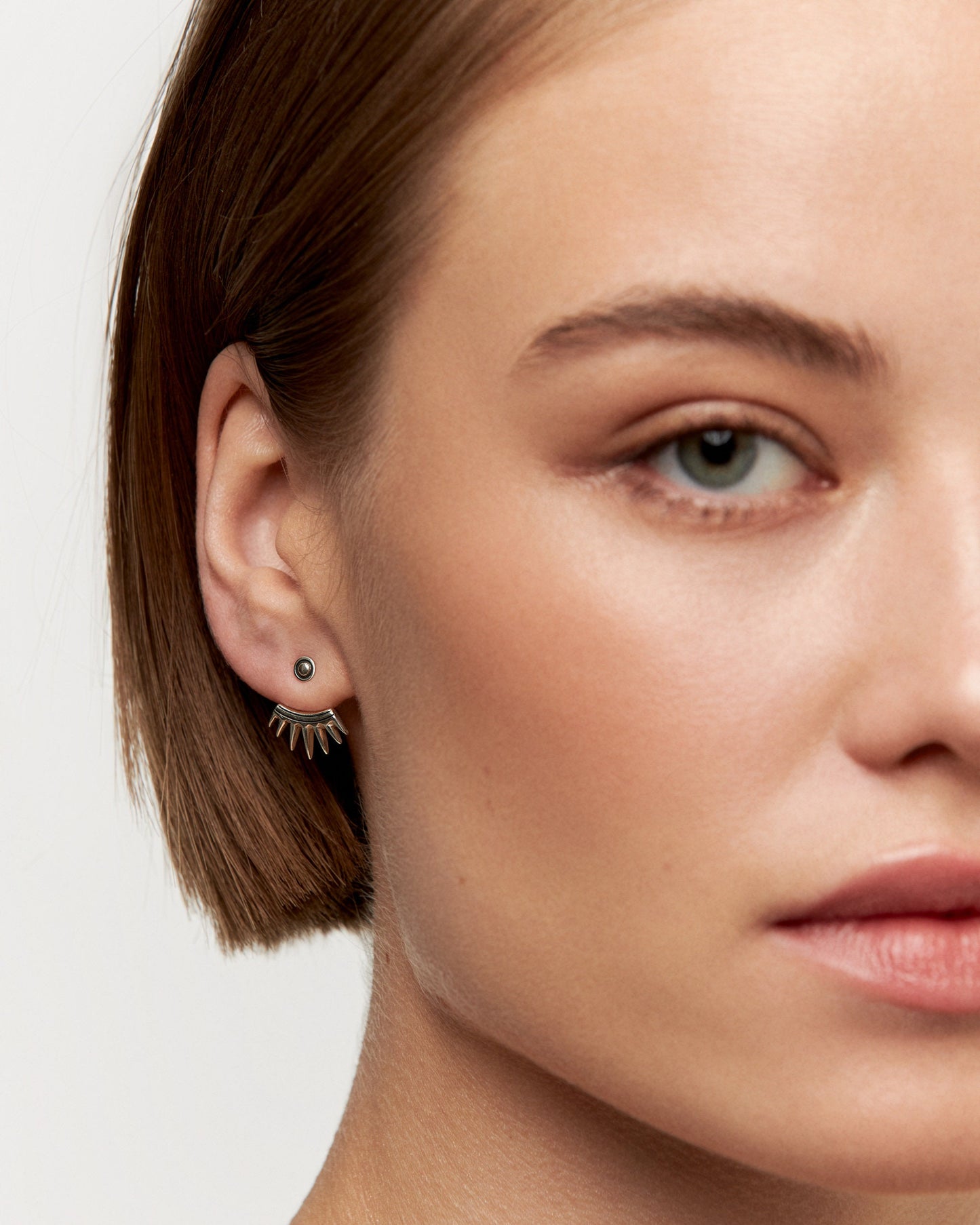 Sterling Silver Ear Jacket Earrings Sunshine Ear Cuff Earrings Boho Jewelry Gift for Her Best Christmas Gift - JKT001