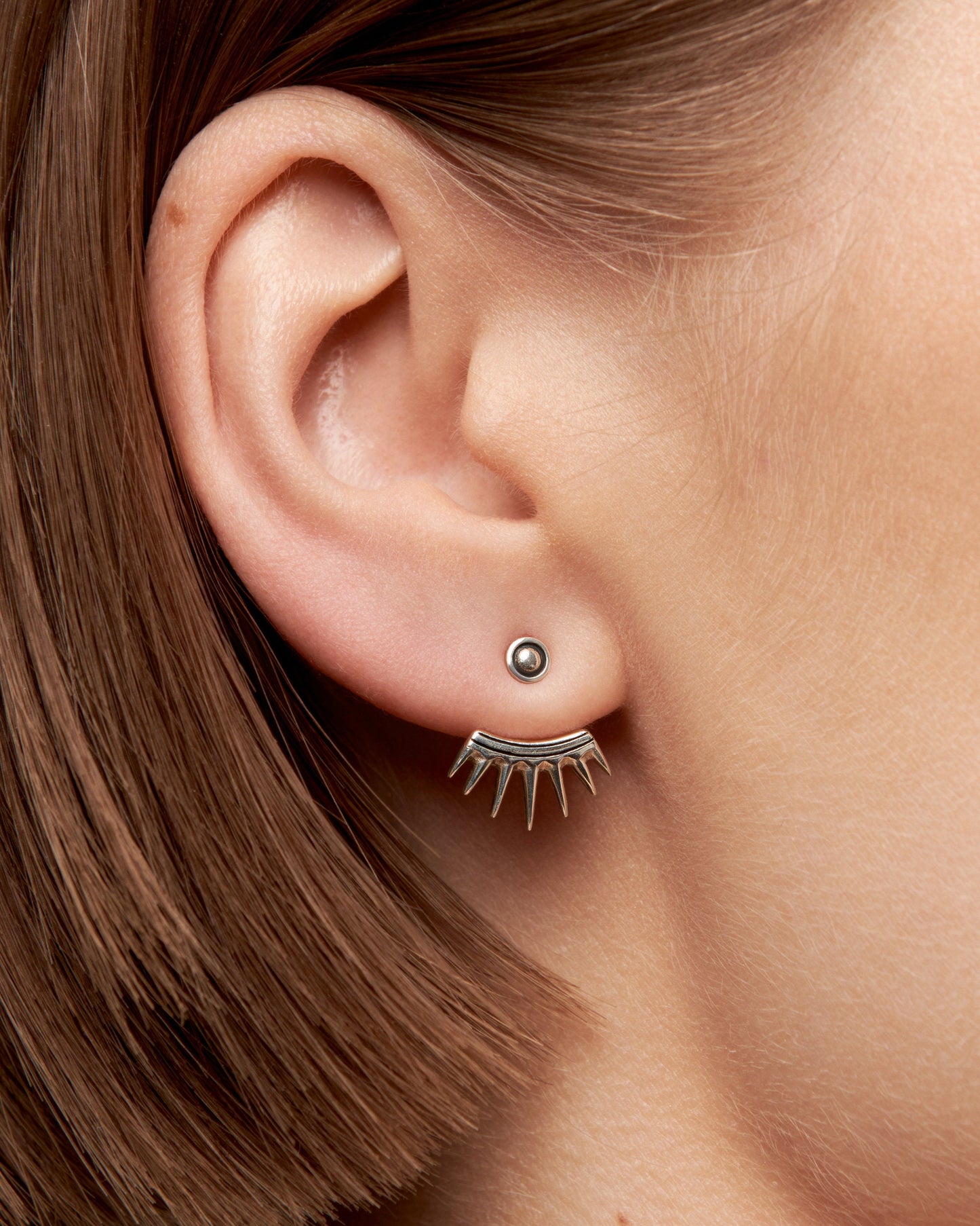 Sterling Silver Ear Jacket Earrings Sunshine Ear Cuff Earrings Boho Jewelry Gift for Her Best Christmas Gift - JKT001