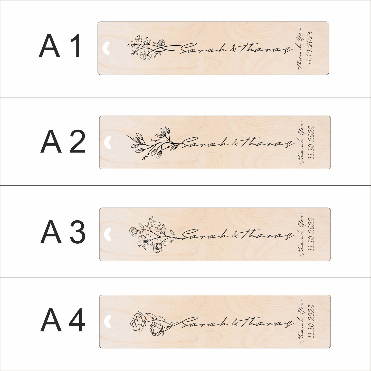 Personalized Wooden Bookmarks - Custom Wedding Favors, Party Gifts, Bridal Shower Keepsakes, Save the date