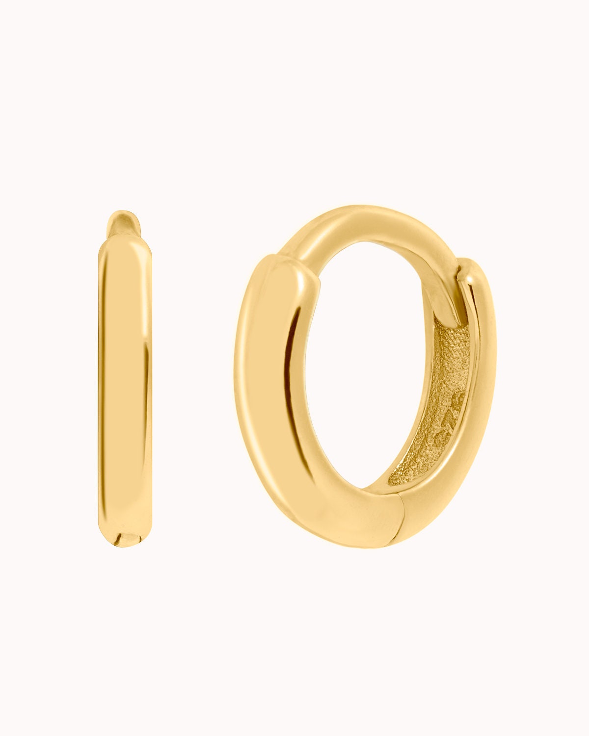 Minimalist & Tiny Second Hole Helix Silver Hoop Earrings - Two sizes available: 6 mm and 9 mm