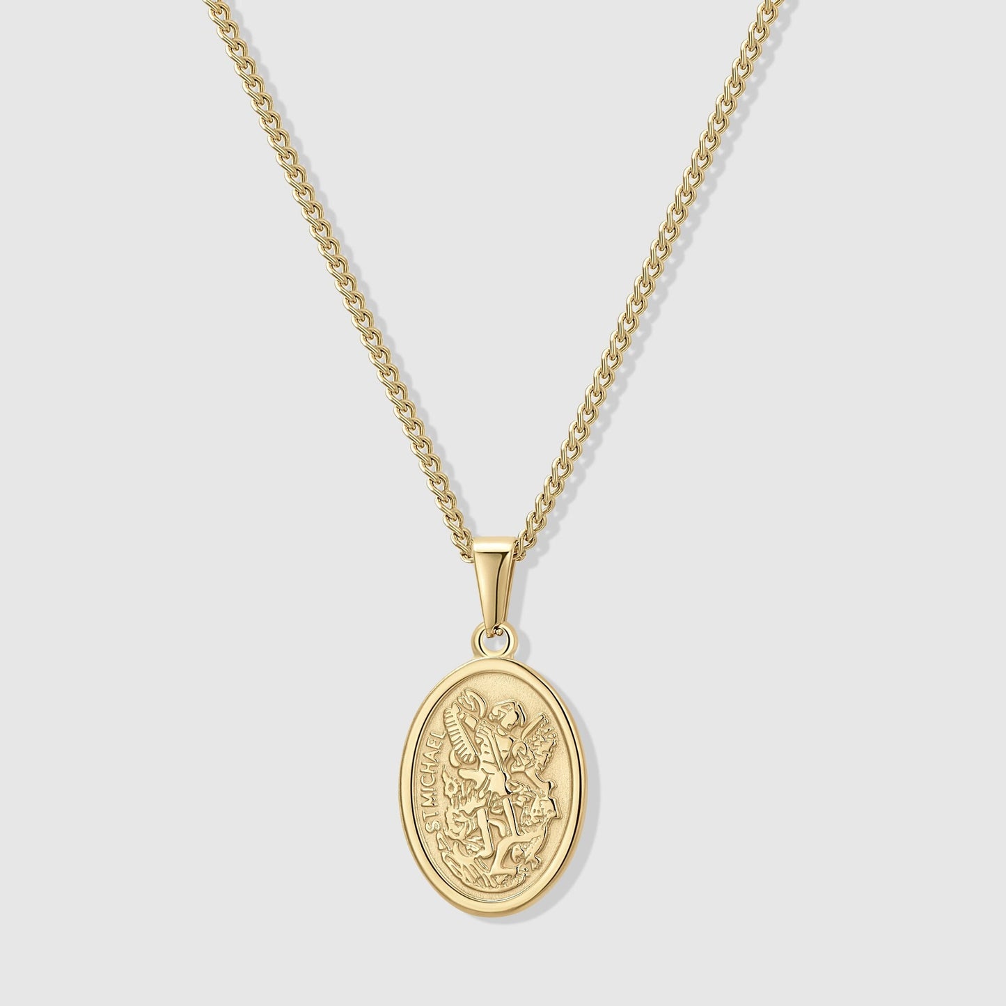 18k Gold St Michael Pendant Saint Michael Medal Man Pendant Man Necklace for Men Pendant for Men Gold Man Necklace Gift Mans Gift For Dad