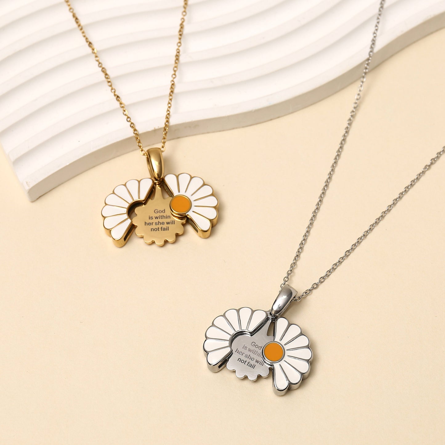 Personalized Hidden Message Daisy Locket Necklace - Customizable Gift for Her, God Mother Gift, tiny mustard seed, Christian Gifts for her