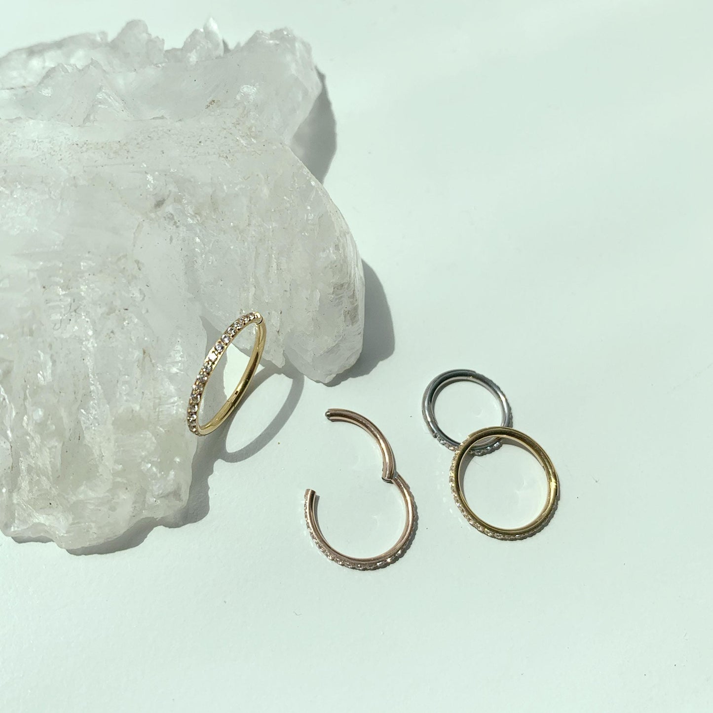20G/18G/16G Cz Titanium Hinge Hoop • Hinged Segment Nose Ring • tragus hoop earrings • Cartilage Hoop • Nose Ring • Helix Earring Hoop