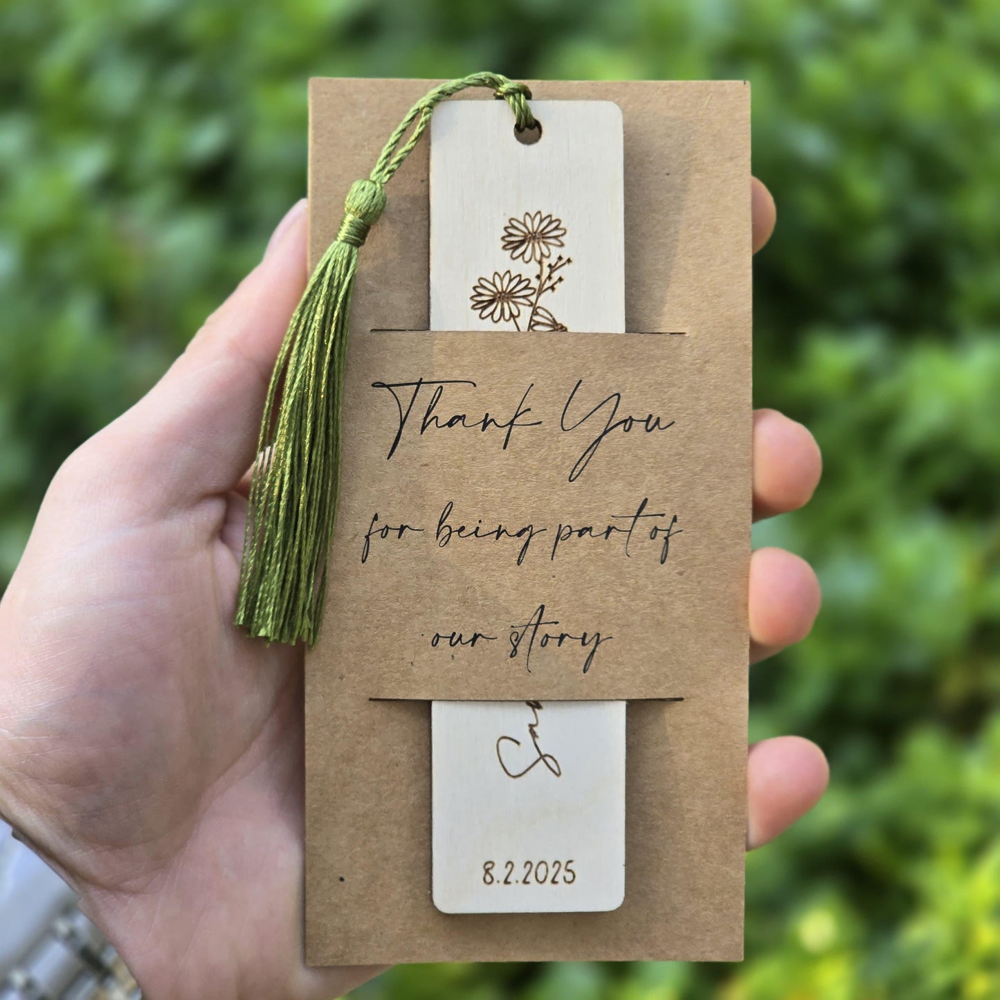 Personalized Wooden Bookmarks - Custom Wedding Favors, Party Gifts, Bridal Shower Keepsakes, Save the date