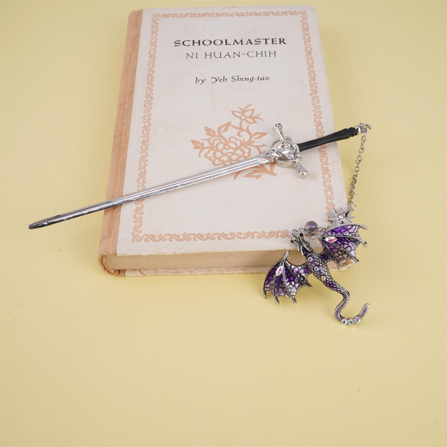 Dragon Sword Fantasy Bookmark Birthday Gifts for Readers Book Lover Silver Metal Charm Bookmarks Unique Gift For Women Men Bookish