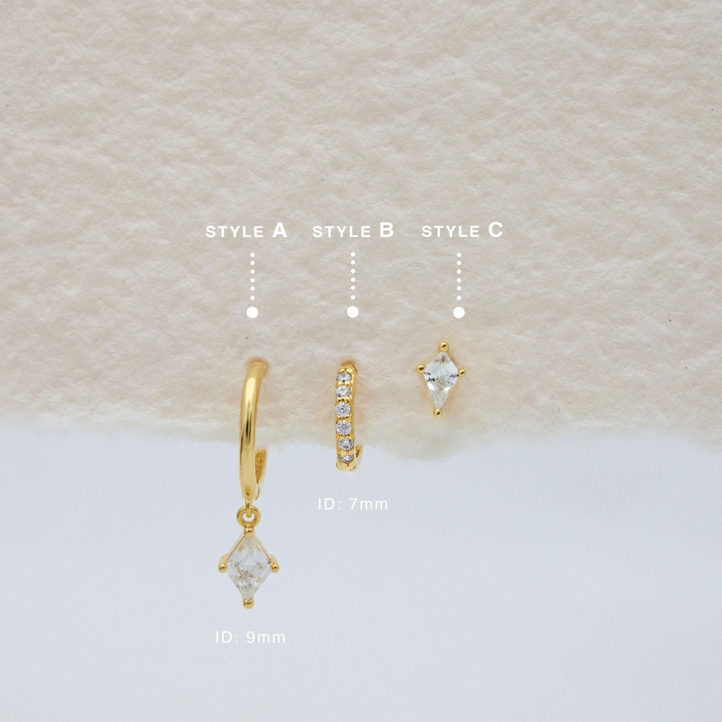 SET ITEM - Dangle Huggie Hoop Set • Dainty Hoop Earrings • Minimalist earrings - Sterling silver earring • earring set • gift set