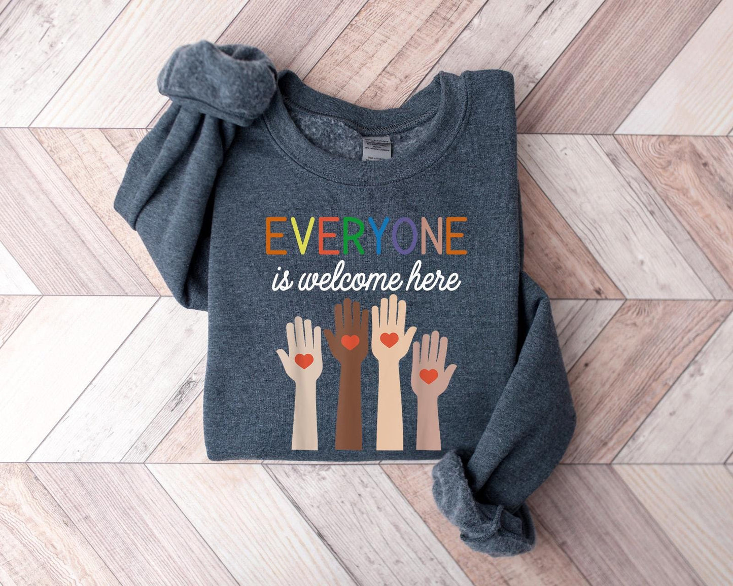 Idaho Teacher Shirt Everyone Is Welcome Here, Inclusion and Equality 100% Cotton T-Shirt, Protest and Resist Sweatshirt, Gift for Baby/Youth/Adult