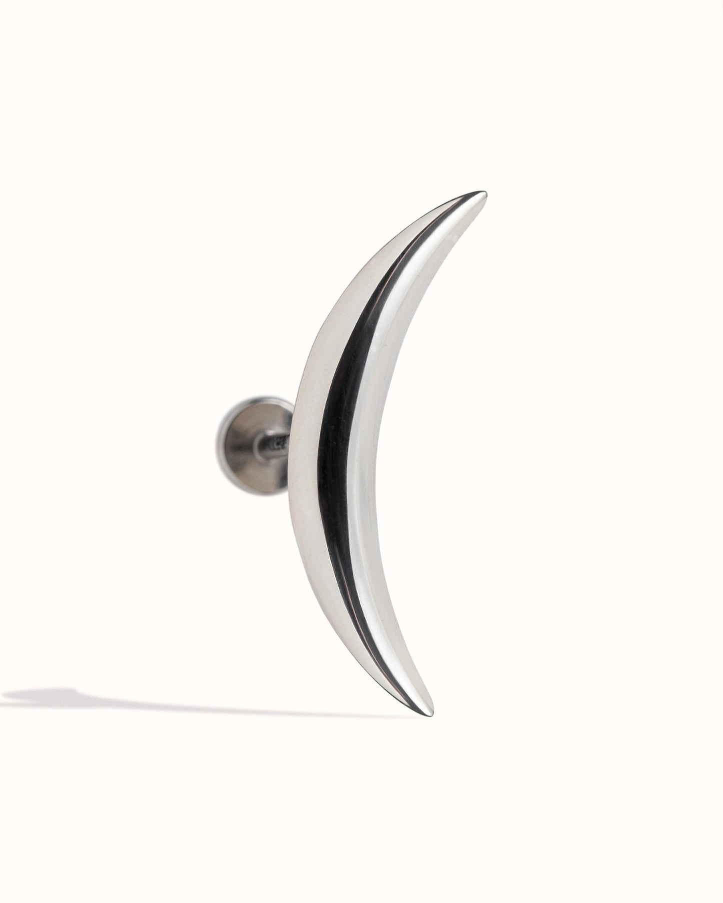 Cartilage Earring Crescent Moon Helix Earring 20G 18G 16G Sterling Silver Minimalist Stud Piercing Dainty Jewelry Ear Cuff Earring - CRT001