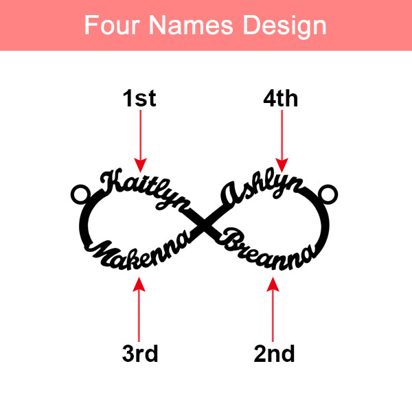 Personalized Infinity Name Necklace Sterling Silver