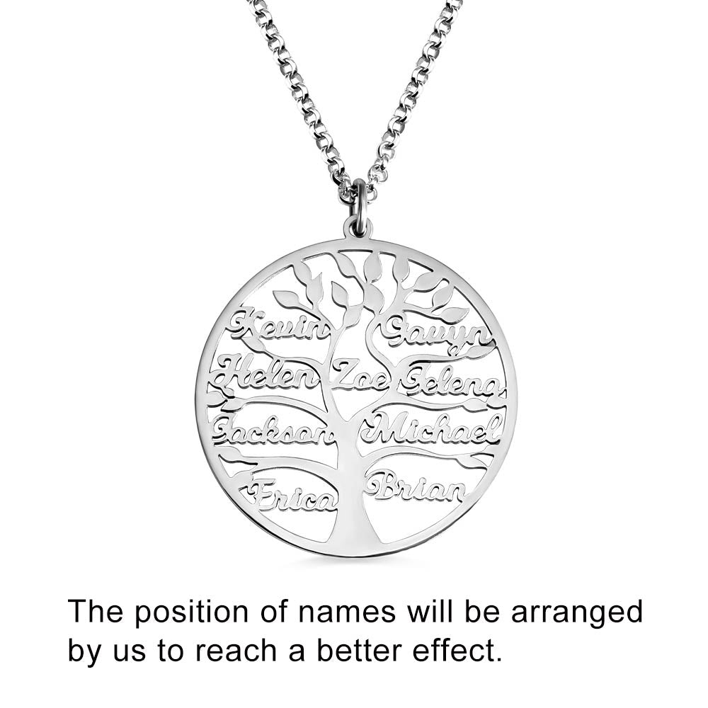 Engraved Family Tree Name Necklace