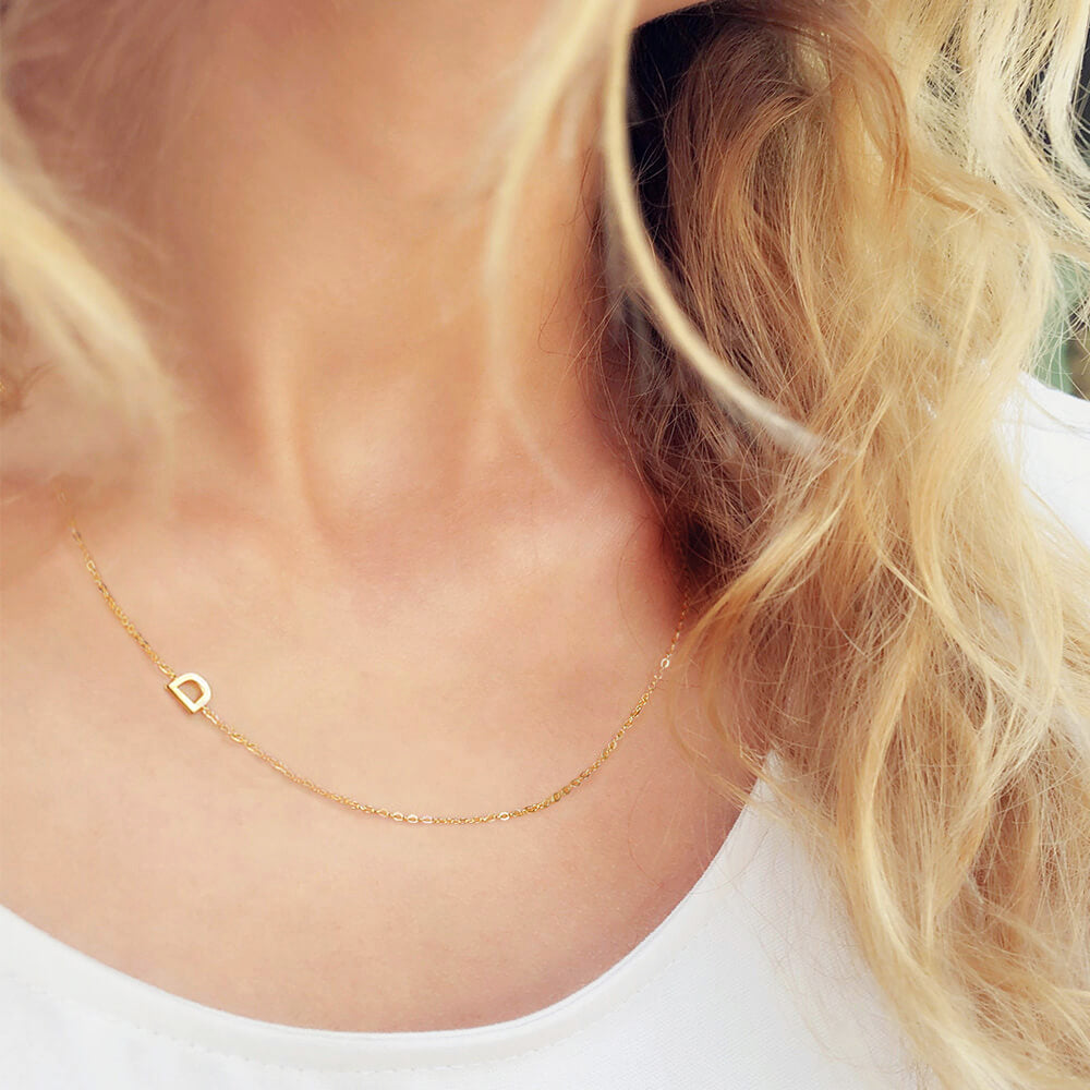 Personalized Sideways Initial Necklace
