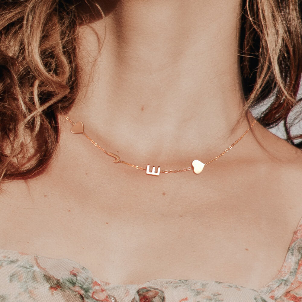 Personalized Sideways Initial Necklace