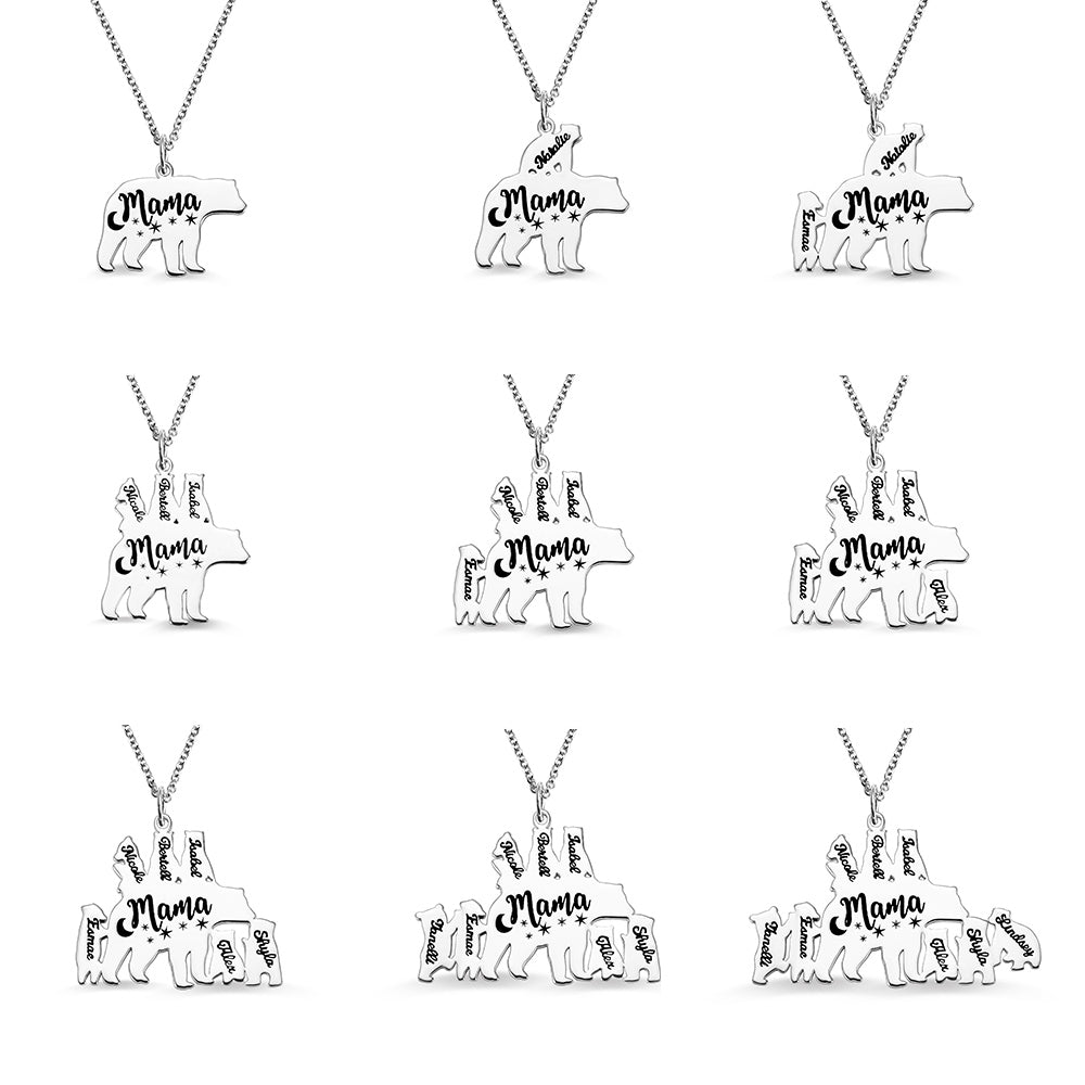 Custom-made Mother Bear Necklace for Moms