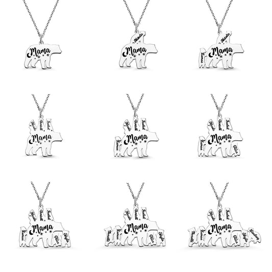 Custom-made Mother Bear Necklace for Moms