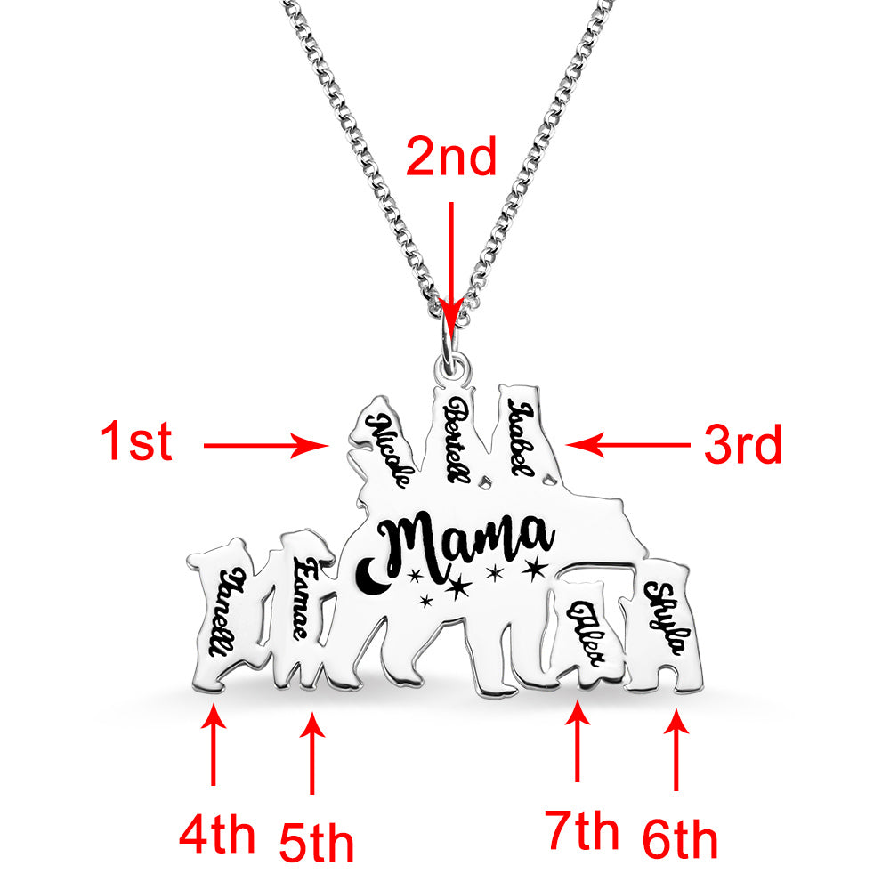 Custom-made Mother Bear Necklace for Moms