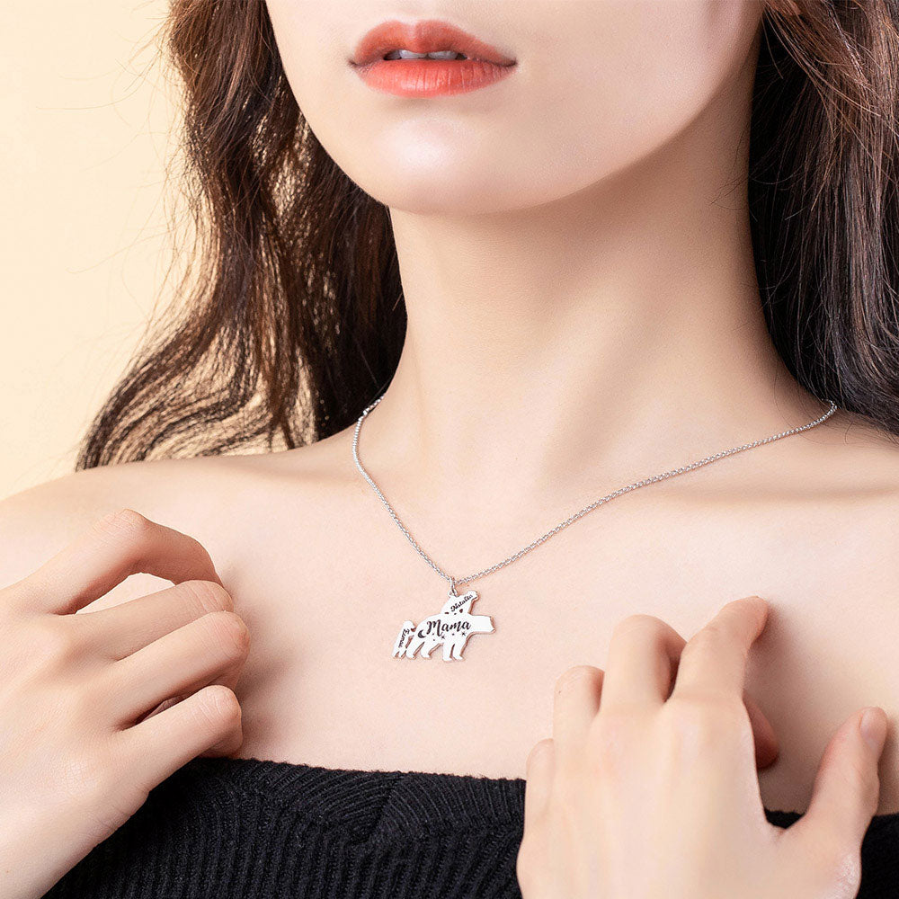 Custom-made Mother Bear Necklace for Moms