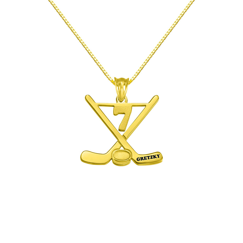 Custom Hockey Necklace, Ice Hockey Sticks Jewelry, Gift for Moms, Fans Girls Hockey Players Team
