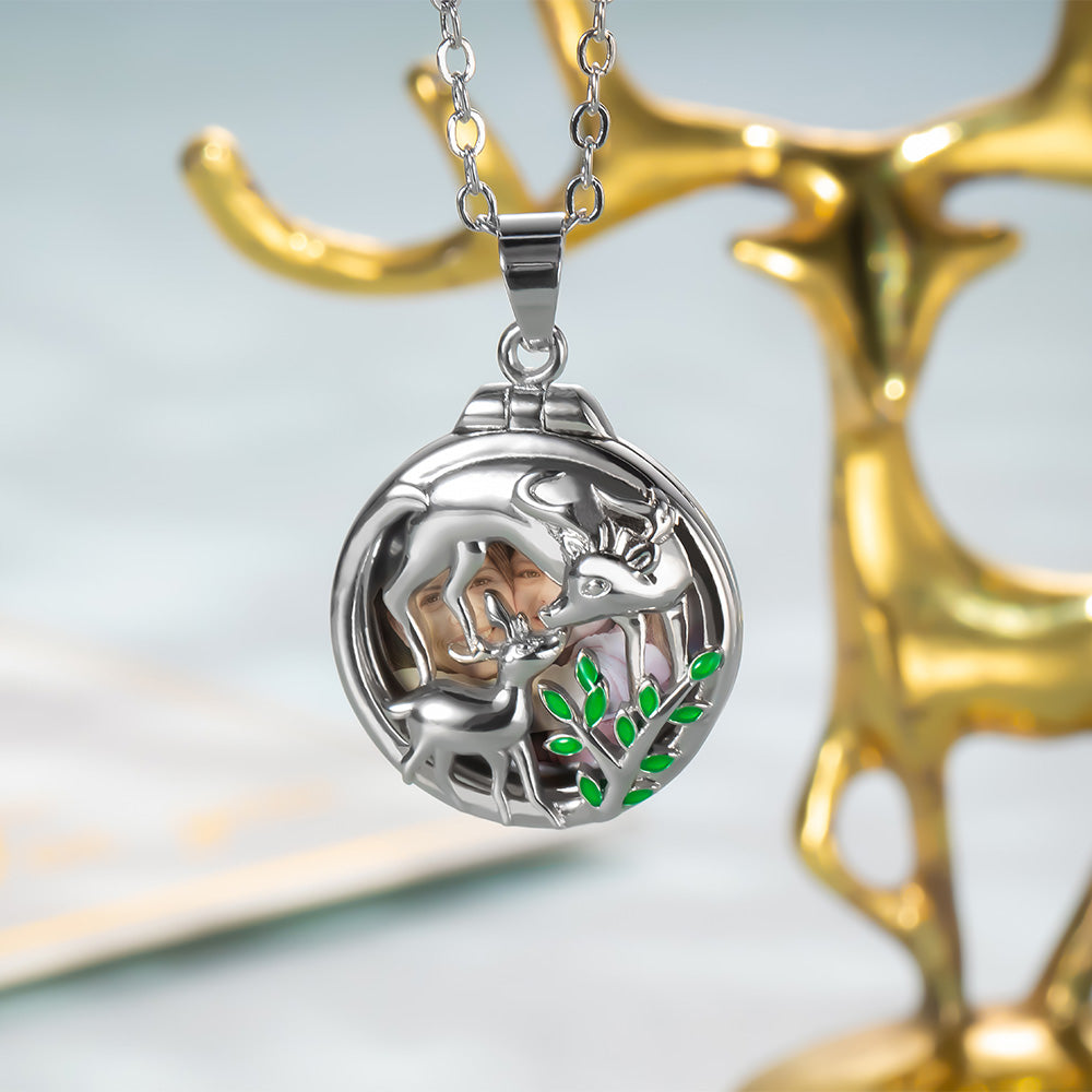 Personalized Photo Elk Necklace with Engraving