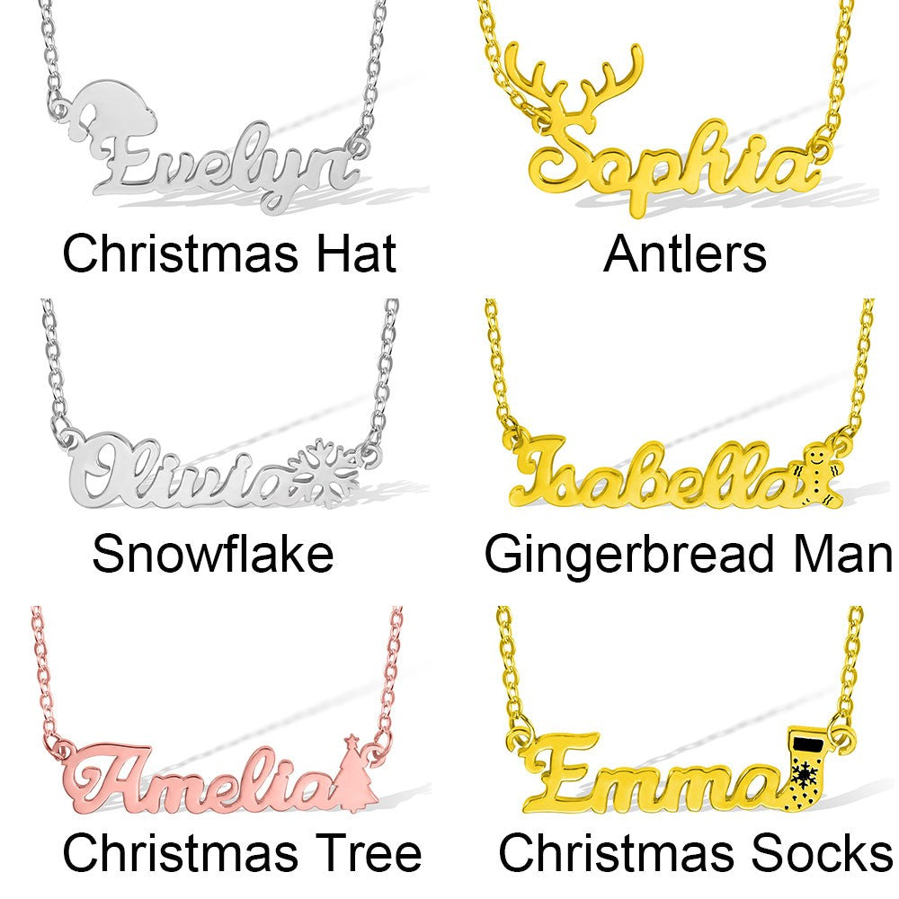 Personalized Christmas Name Necklace