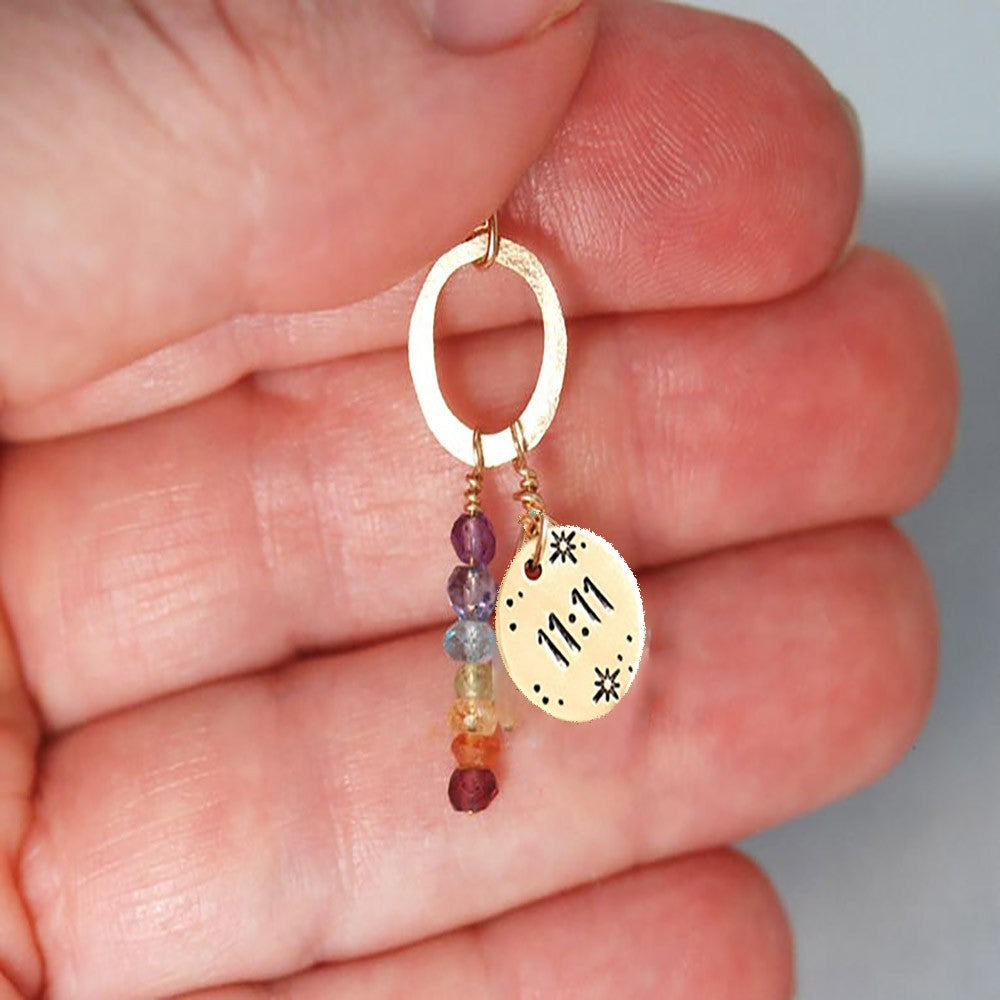 Custom Circle Disc 7 Chakra Necklace