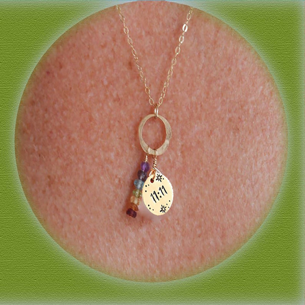 Custom Circle Disc 7 Chakra Necklace