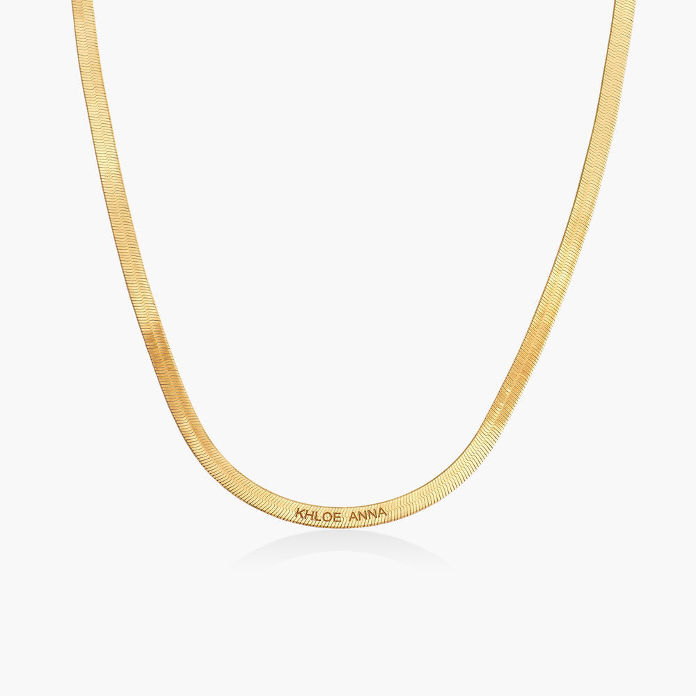 HERRINGBONE ENGRAVED SLIM CHAIN NECKLACE
