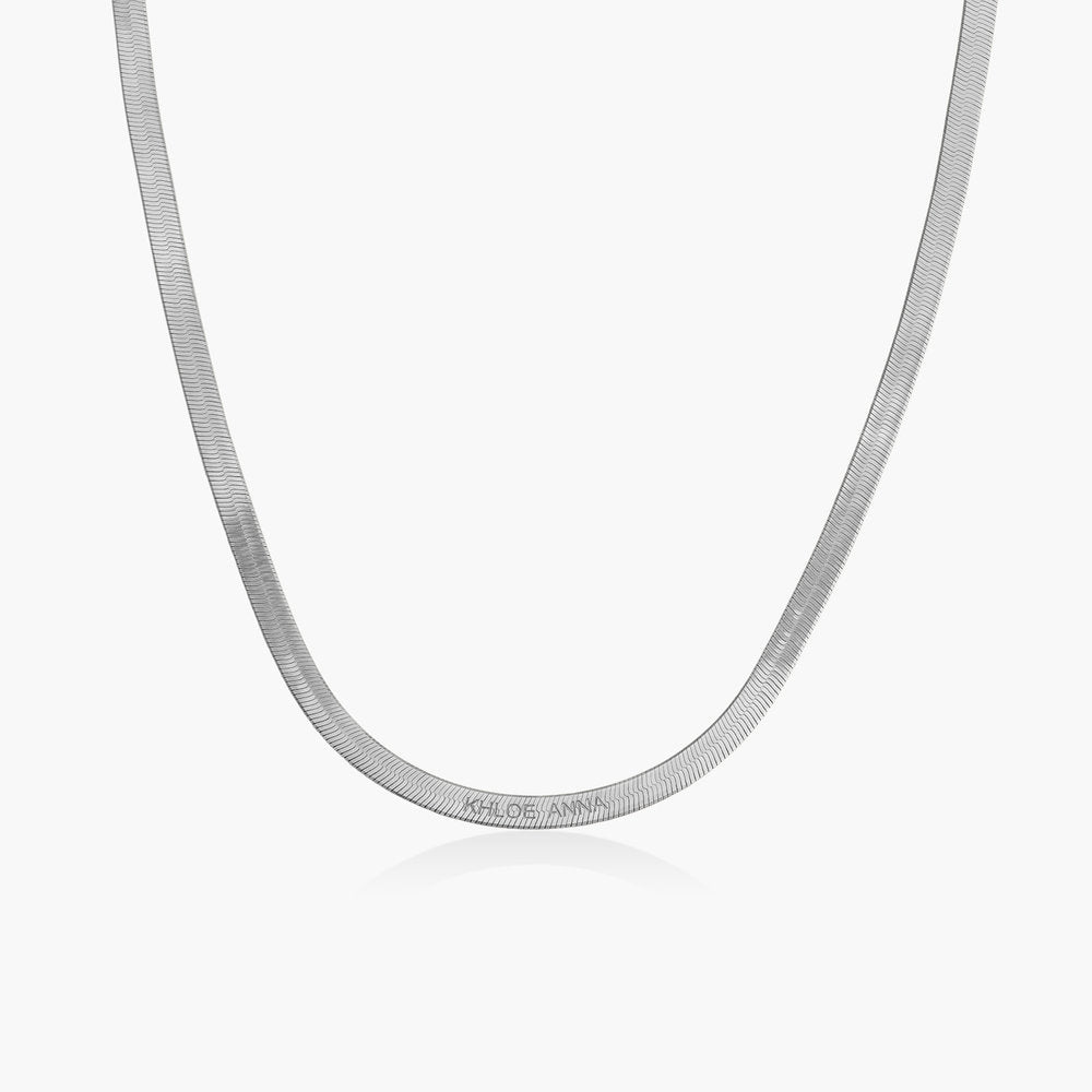 HERRINGBONE ENGRAVED SLIM CHAIN NECKLACE