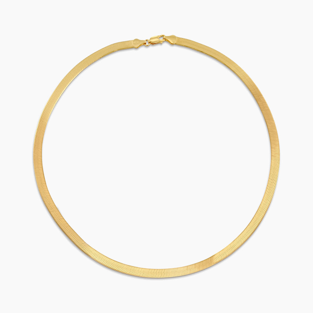 HERRINGBONE ENGRAVED SLIM CHAIN NECKLACE