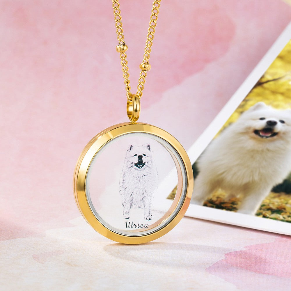 Custom Pet Fur Locket Urn Necklace with Photo & Name, Pet Keepsakes, Pet Memorial Lockets, Gift for Pet Lover, Pet Lost Gift