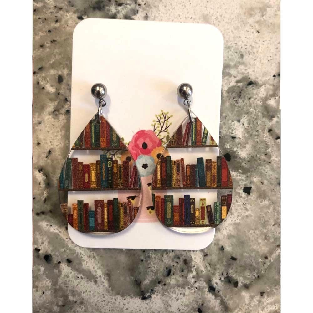 Book Nook Earrings, Librarian Earrings, Book Lover Earrings, Modern Statement Earrings