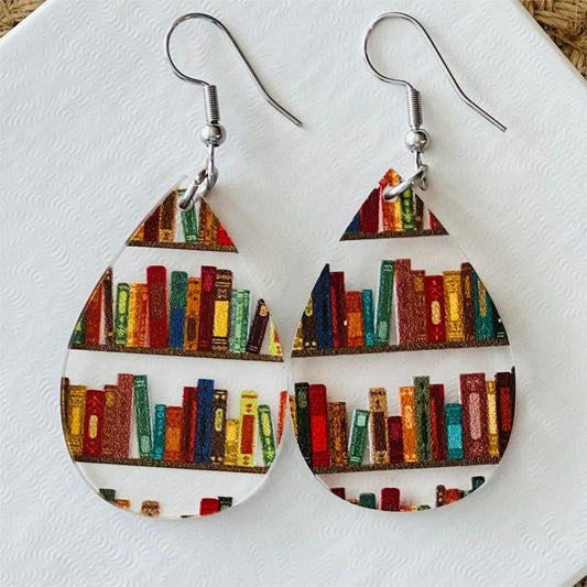 Book Nook Earrings, Librarian Earrings, Book Lover Earrings, Modern Statement Earrings