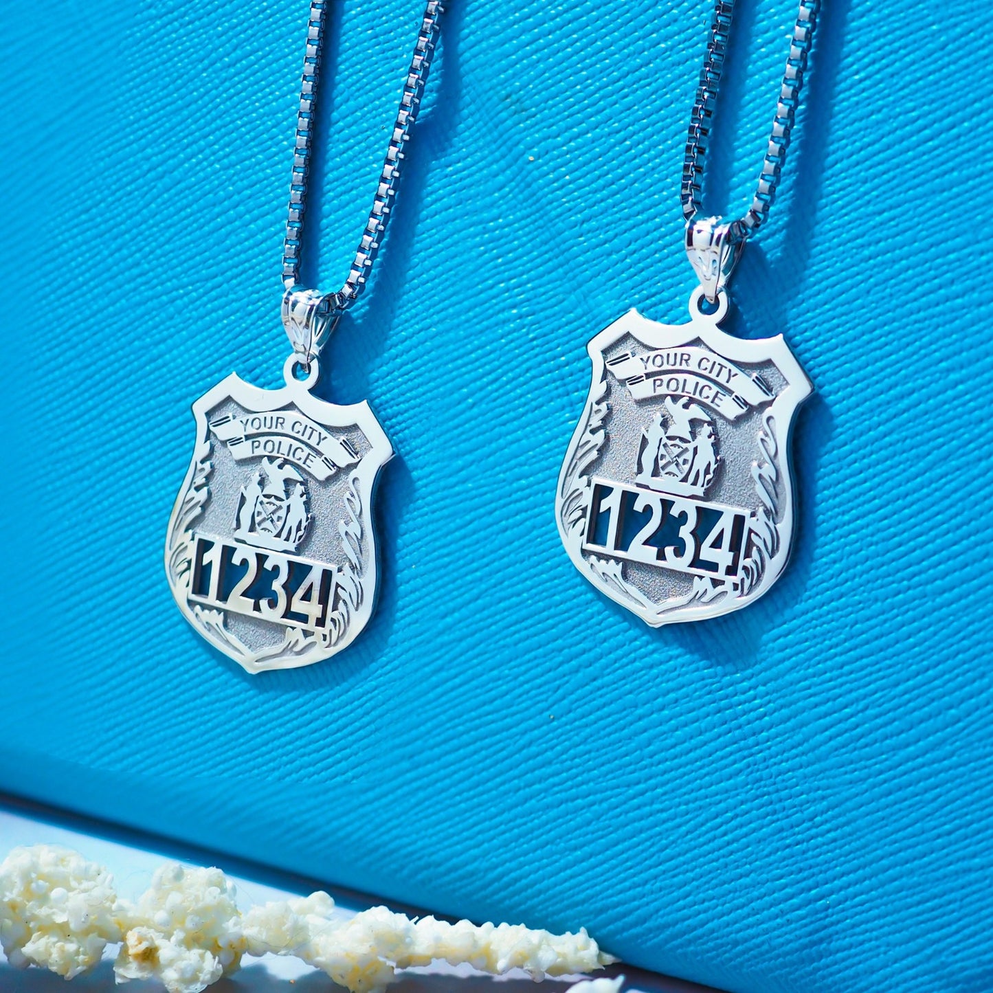 Police Officer Gifts, Police Gift, Police Badge, Personalized Police Badge Retirement Necklace with Any Number & Dept, Police Necklace