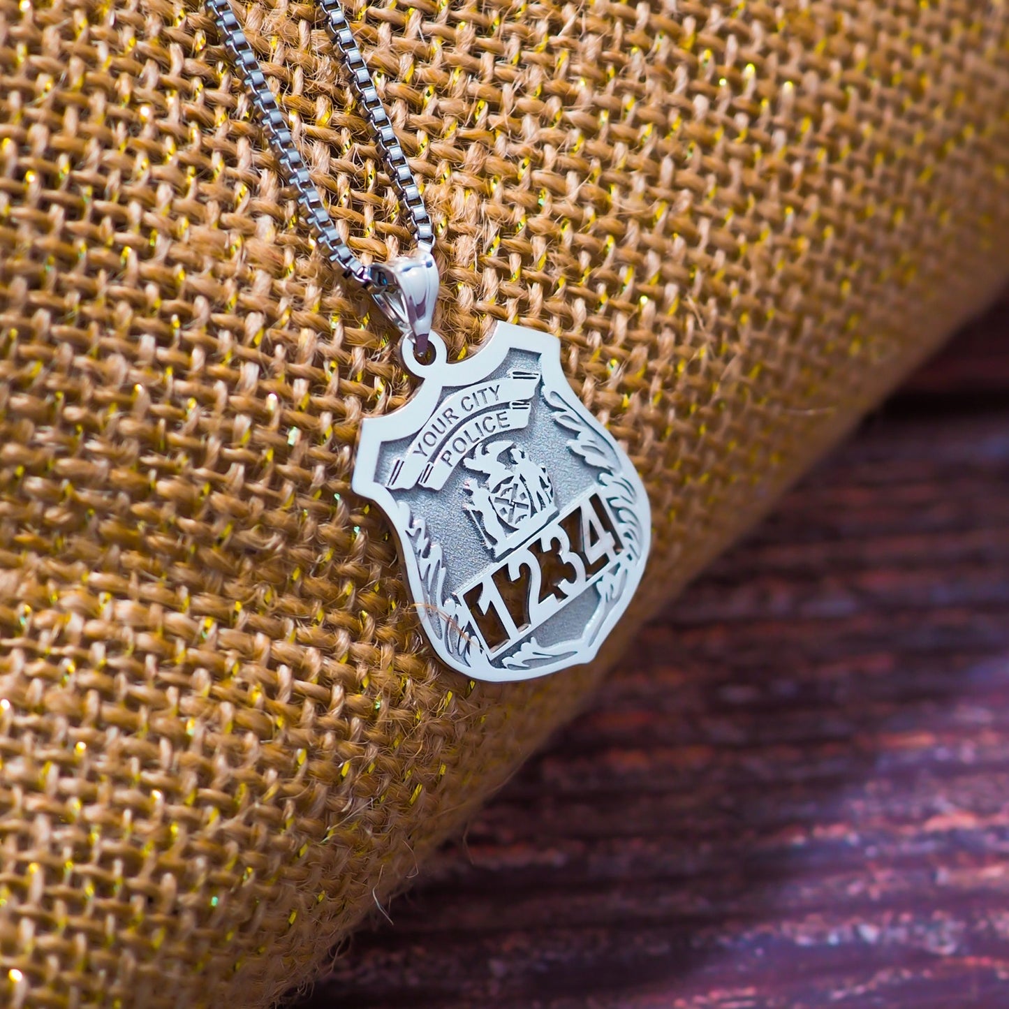 Police Officer Gifts, Police Gift, Police Badge, Personalized Police Badge Retirement Necklace with Any Number & Dept, Police Necklace