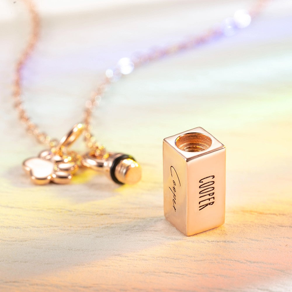 Personalized Tiny Urn Necklace, Cremation Jewelry, Ashes Keepsake, Custom Engraved Urn Necklace
