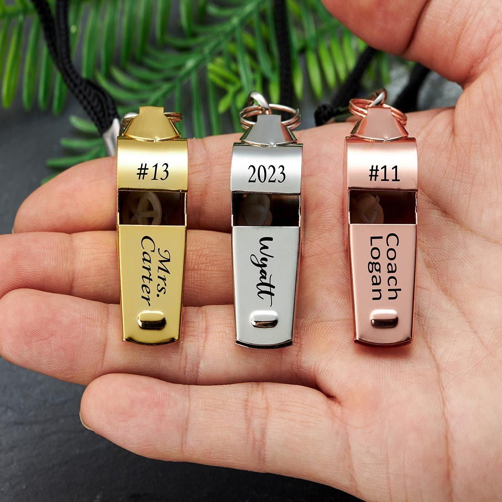 Personalized Whistle Necklace, Custom Coach Whistle Necklace, Engraved Stainless Steel, Outdoor Whistle, Personalized Teacher Gifts Coach Gifts, Sports Referee Gifts