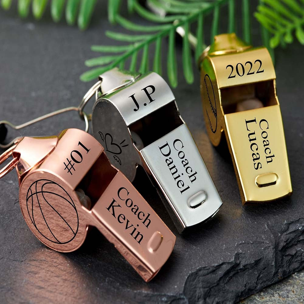 Personalized Whistle Necklace, Custom Coach Whistle Necklace, Engraved Stainless Steel, Outdoor Whistle, Personalized Teacher Gifts Coach Gifts, Sports Referee Gifts
