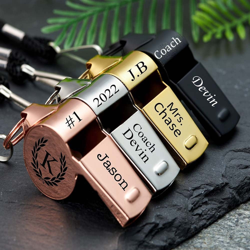 Personalized Whistle Necklace, Custom Coach Whistle Necklace, Engraved Stainless Steel, Outdoor Whistle, Personalized Teacher Gifts Coach Gifts, Sports Referee Gifts