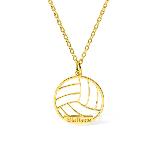 Personalized Engraved Name Volleyball Pendant Necklace, Sport Theme Jewelry, Team Keepsake Christmas Gift for Volleyball Player/Sports Lover