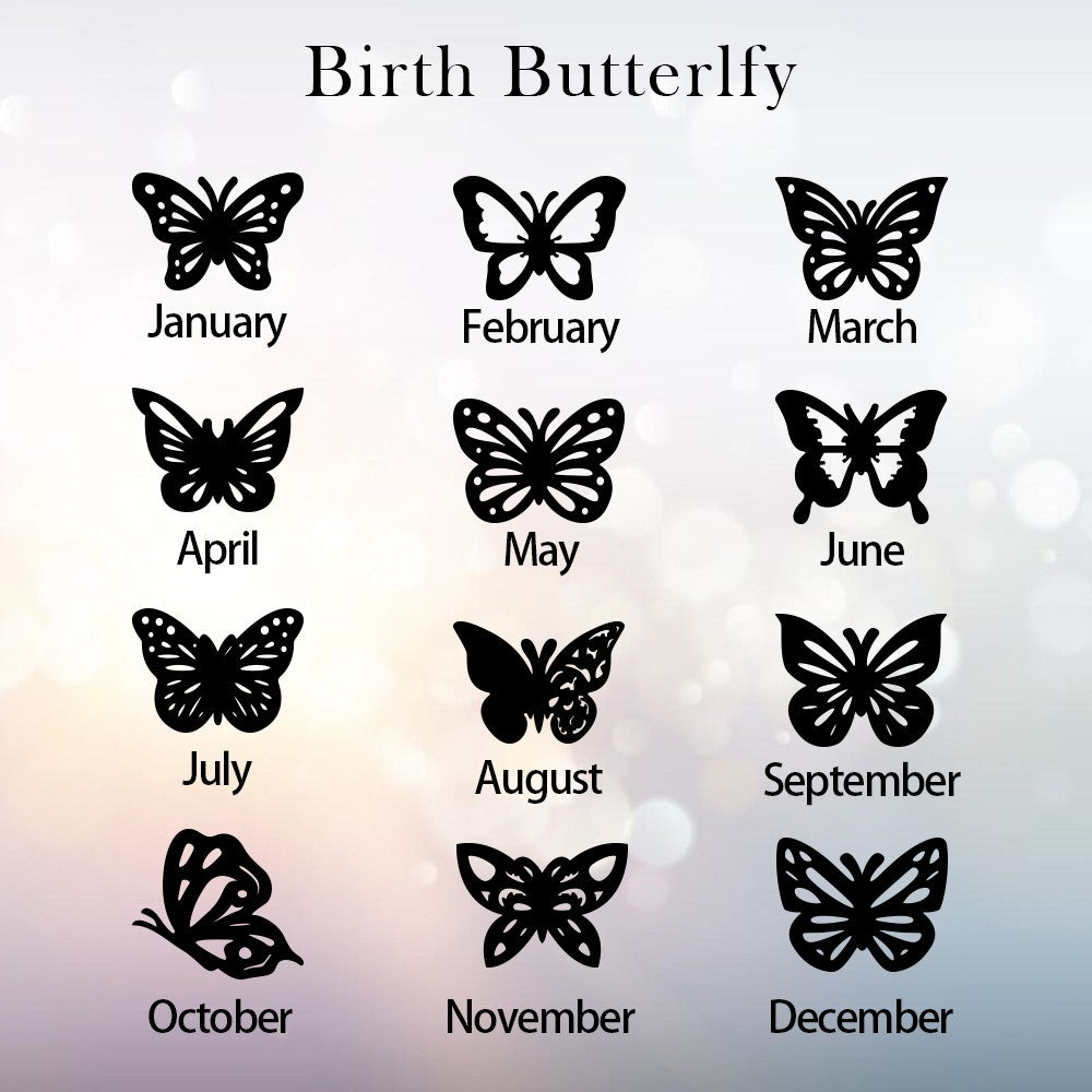 Custom Dainty Birth Butterfly Name Necklace, Birthday/Bridesmaid/Mother's Day Gift for Mom/Wife/Family/Best Friends