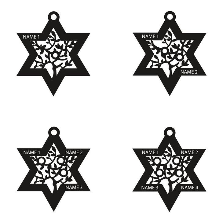 Personalized Tree of Life Star of David Necklace, Hebrew Names and Birthstones Magen David Necklace, Judaica Jewelry, Jewish Gift for Mom/Wife/Grandma