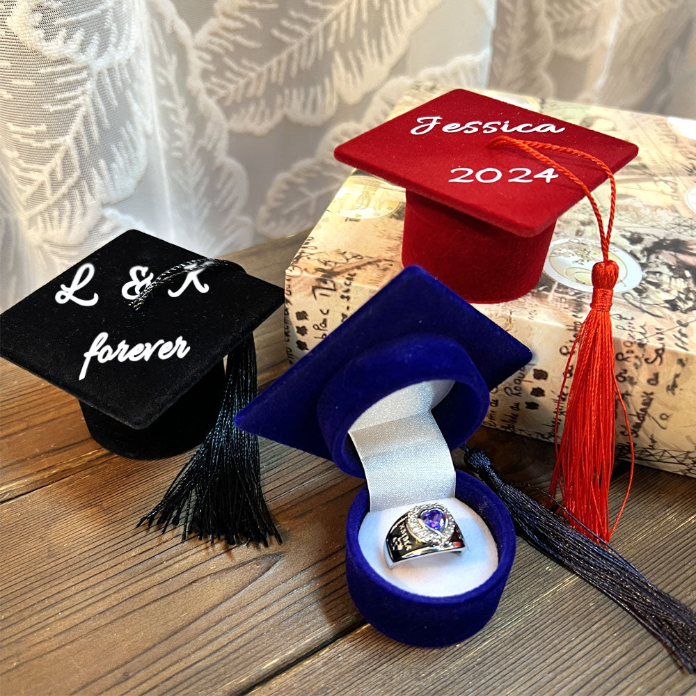 Custom Graduation Cap Ring Box, Gift Box, Jewelry Box, Proposal Box, Ring Box, Earring Box