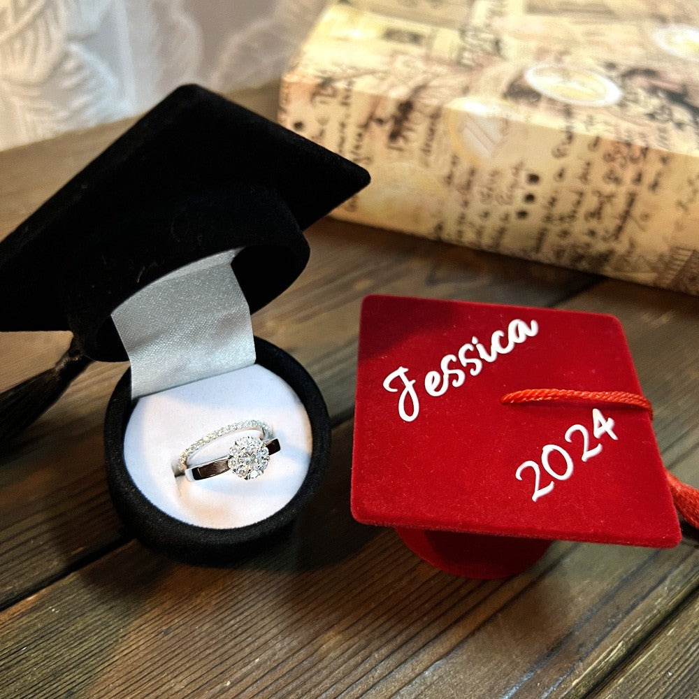 Custom Graduation Cap Ring Box, Gift Box, Jewelry Box, Proposal Box, Ring Box, Earring Box