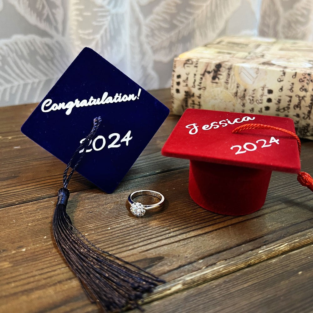 Custom Graduation Cap Ring Box, Gift Box, Jewelry Box, Proposal Box, Ring Box, Earring Box