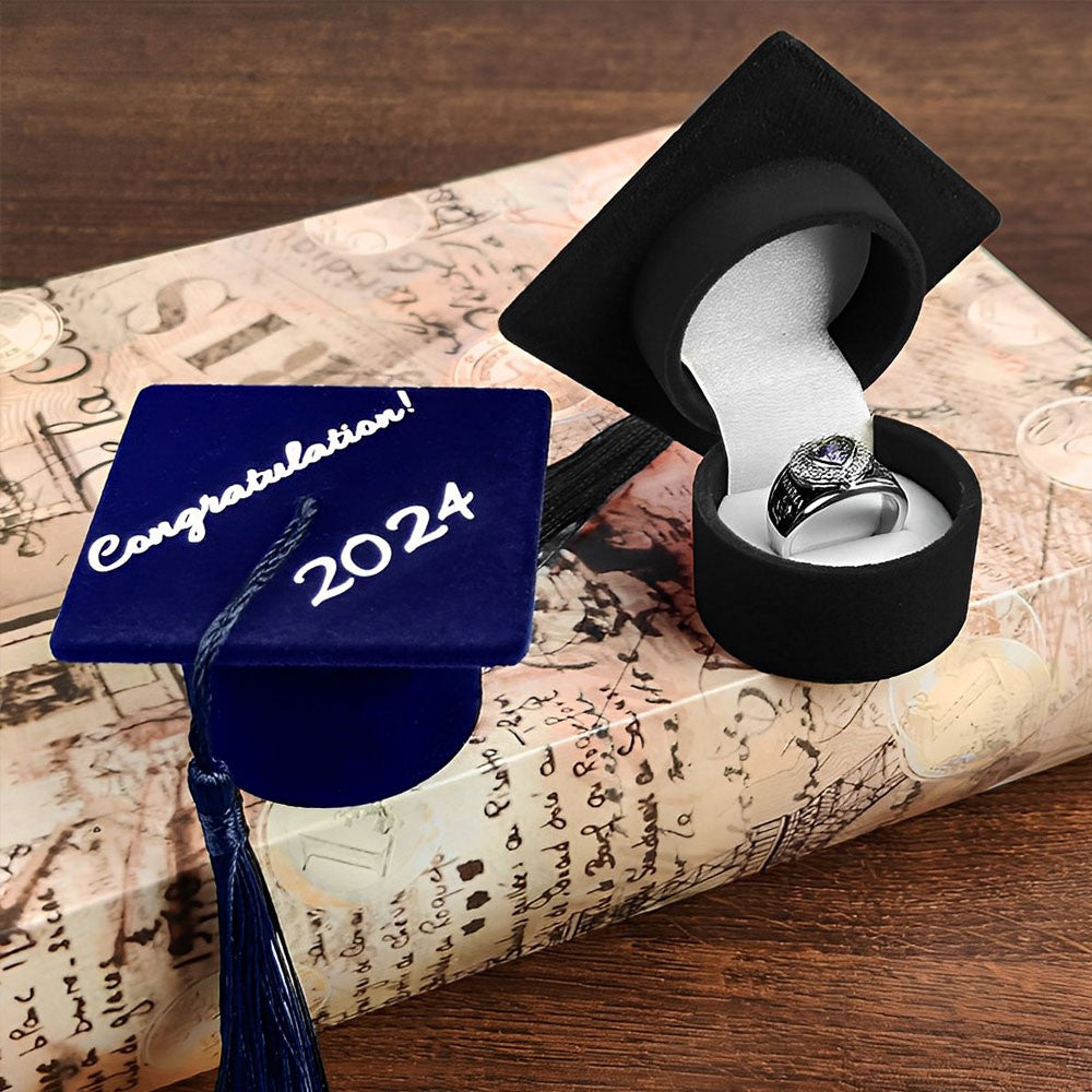 Custom Graduation Cap Ring Box, Gift Box, Jewelry Box, Proposal Box, Ring Box, Earring Box