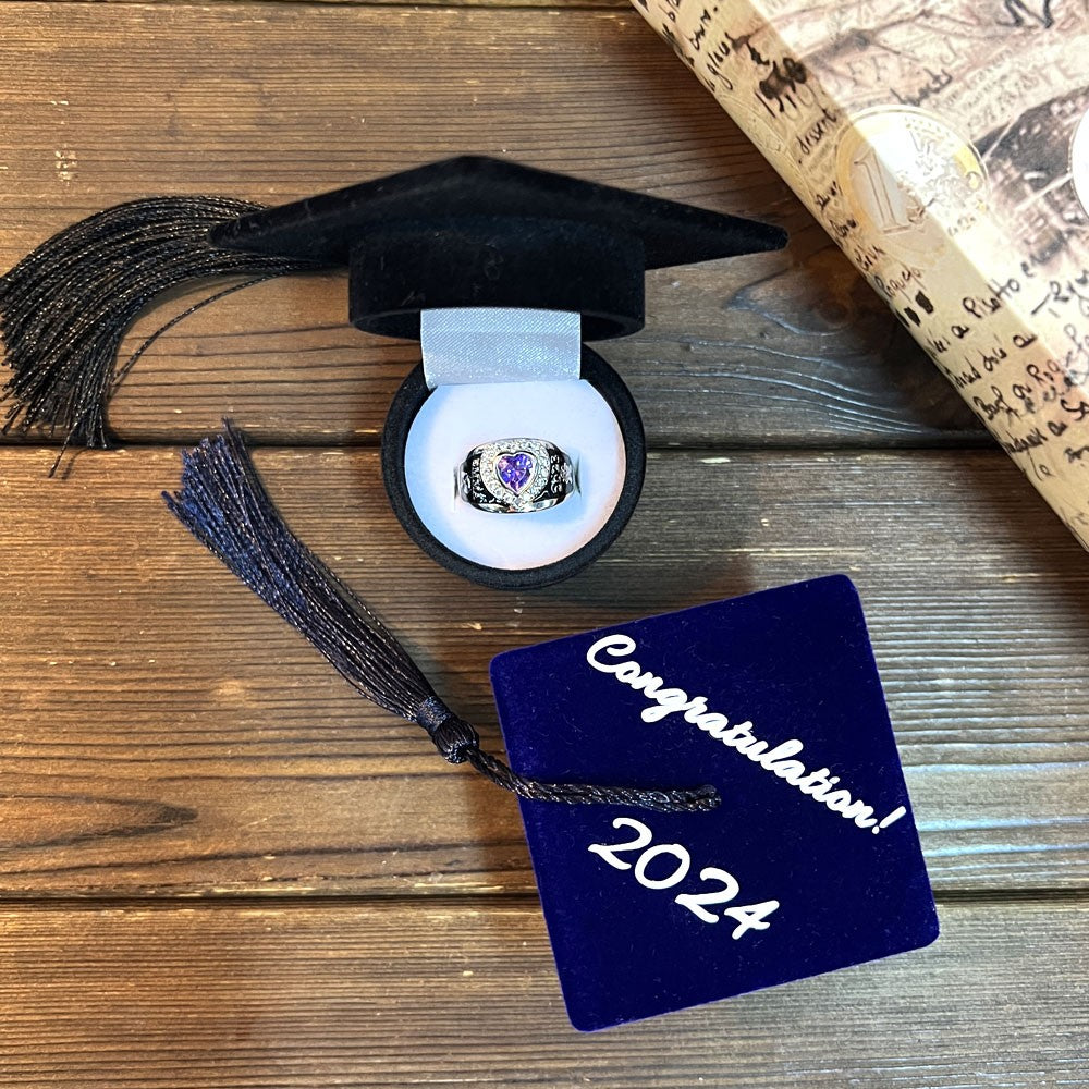 Custom Graduation Cap Ring Box, Gift Box, Jewelry Box, Proposal Box, Ring Box, Earring Box