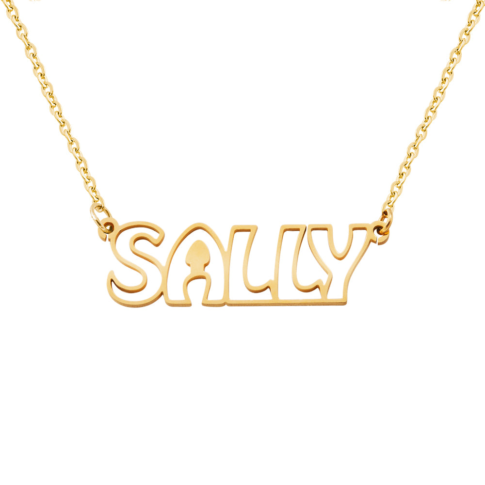 Personalized Name Hollow Font Necklace, Custom Name Letter Necklace, Dainty Silver Necklace, Name Jewelry, Valentine's Day/Birthday Gifts Gift for Her