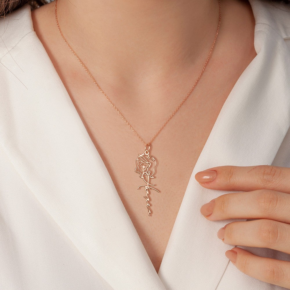 Custom Zodiac Sign Name Necklace, Sterling Silver 925 Constellation Necklace with Name, Astrology Jewelry, Birthday/Mother's Day Gift for Her/Mom